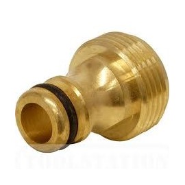 Hoz Loc Connector Brass 1/2" hose 3/4" BSP Thread