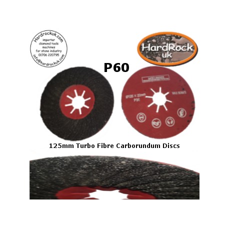 P60 125 Spiral Fibre carborundum Discs BOX x 10