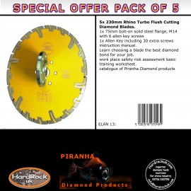 230mm D Pack de 5 Devil Prianha Diamind hoja