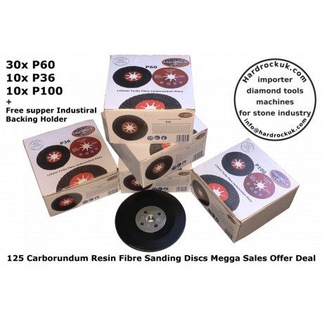 125 carborundum resin fibre sanding discs mega sales offer deal