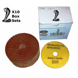 10x 200# Cobra Wet Diamond Polishing Pads Box