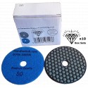 Dry Ceramica Diamond Polishing pads 50 Grit Box of 10x 100mm diameter Blue