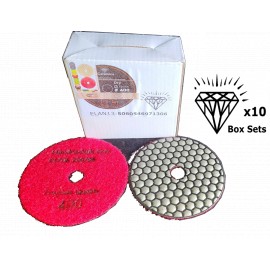 Ceramica 400 Grit Box Set 100mm diamoeter diamond polishing pads Red