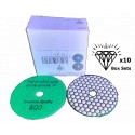 Dry Ceramica Diamond Polishing pads 800 Grit Box of 10x 100mm diameter Green