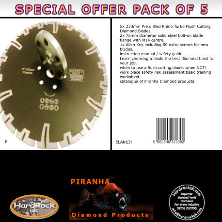 230mm D pack de 5 diable Prianha DIAMIND lame